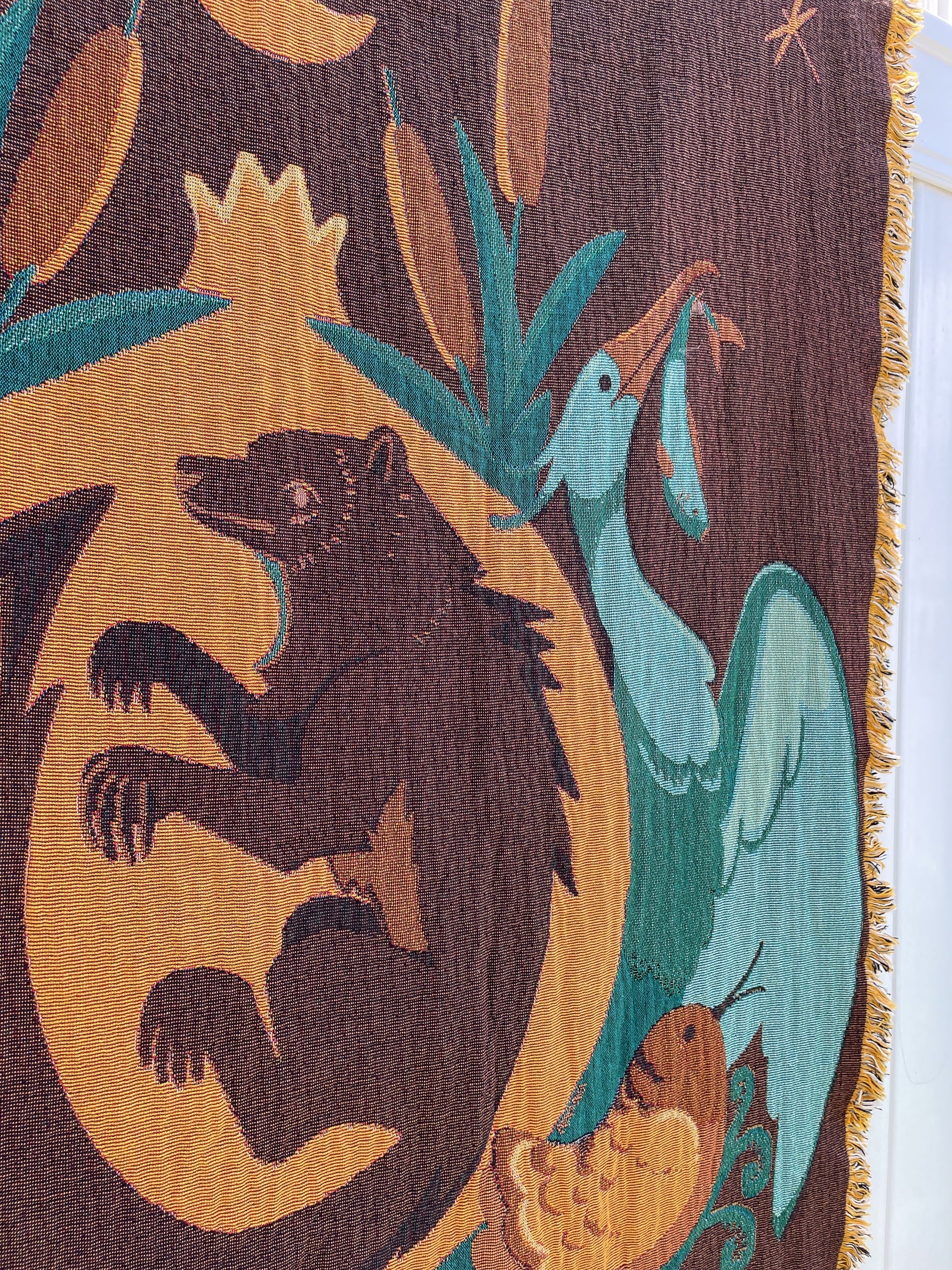 Swamp life blanket 54” x 72” woven