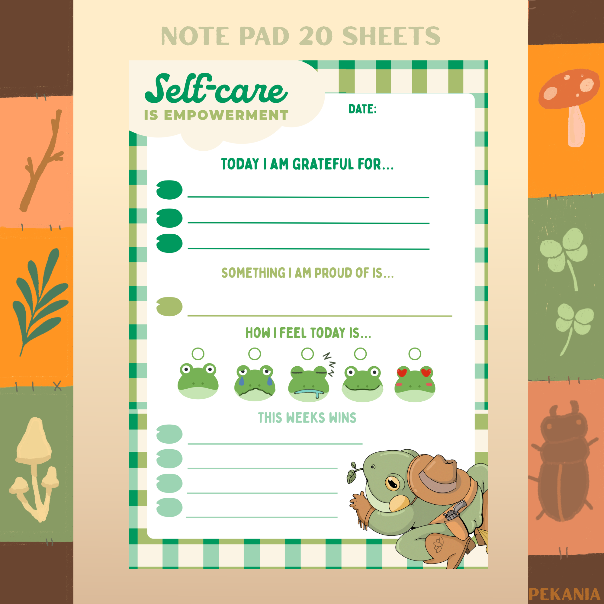 Cowboy Frog Mental Health Pad