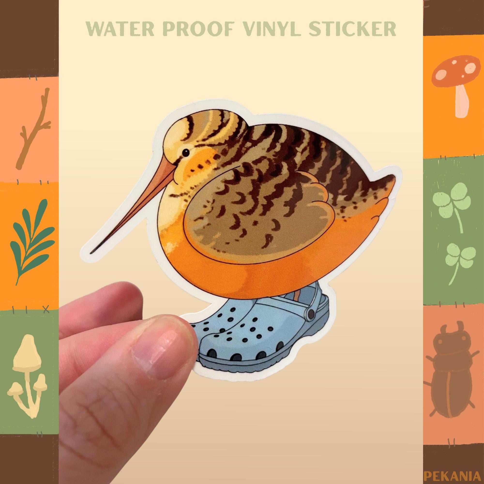 Woodcock in crocs sticker vinyl