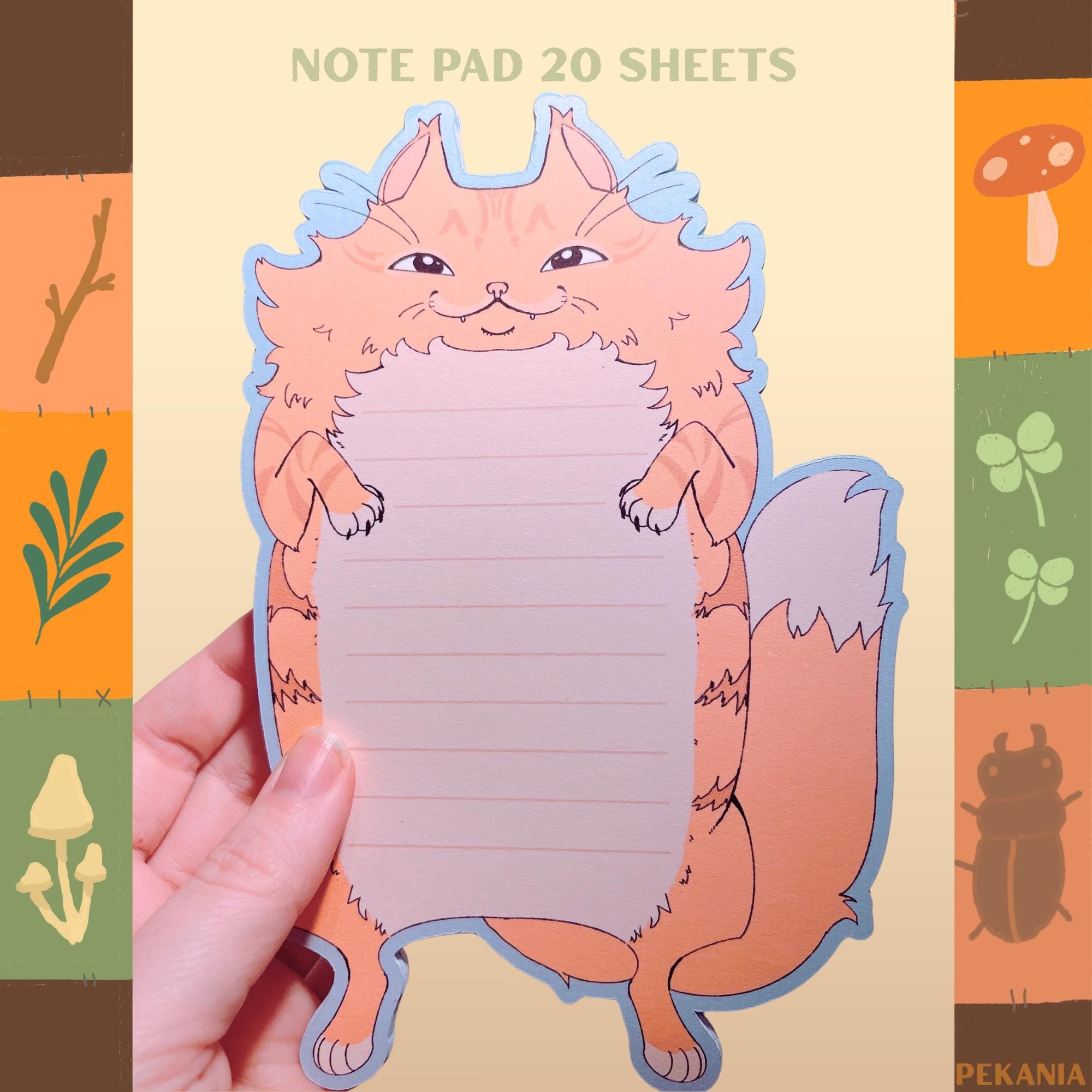 Orange Tabby cat 20 page note pad stationery