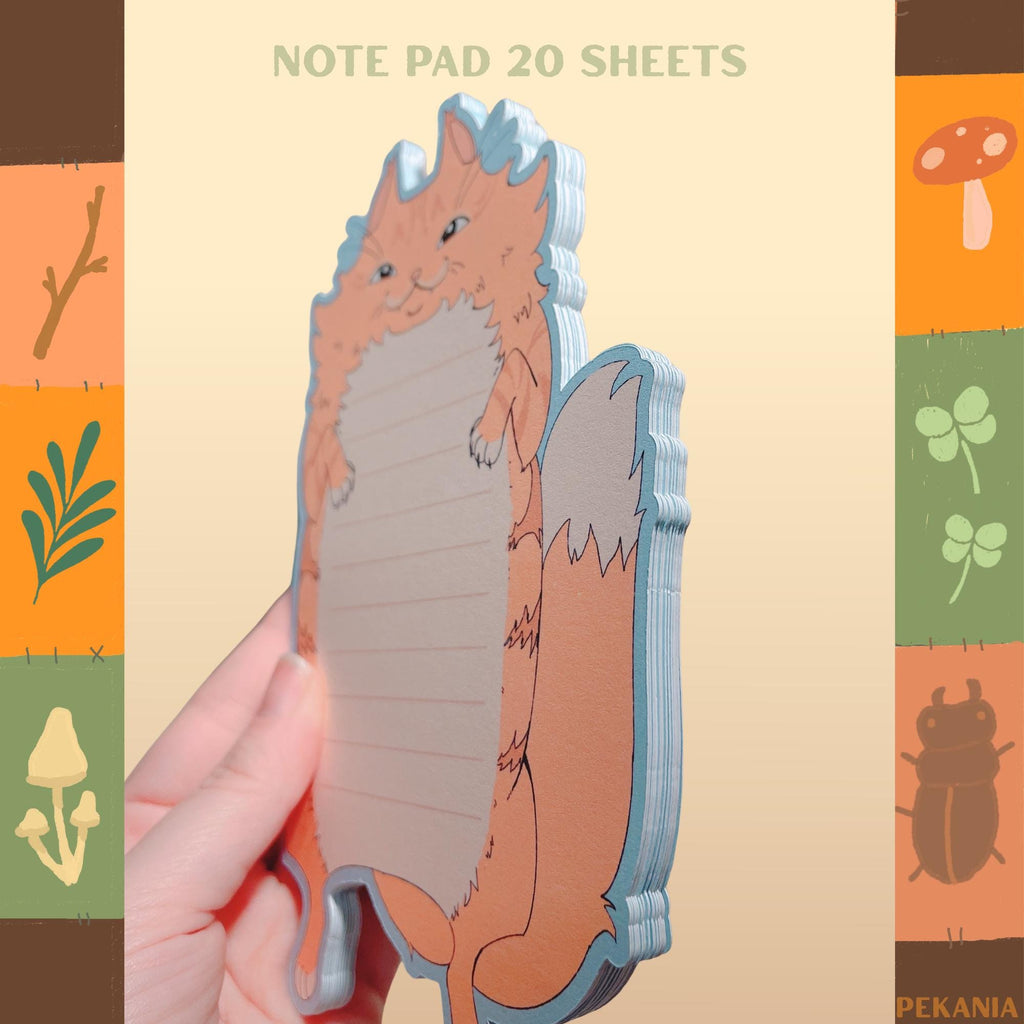 Orange Tabby cat 20 page note pad stationery