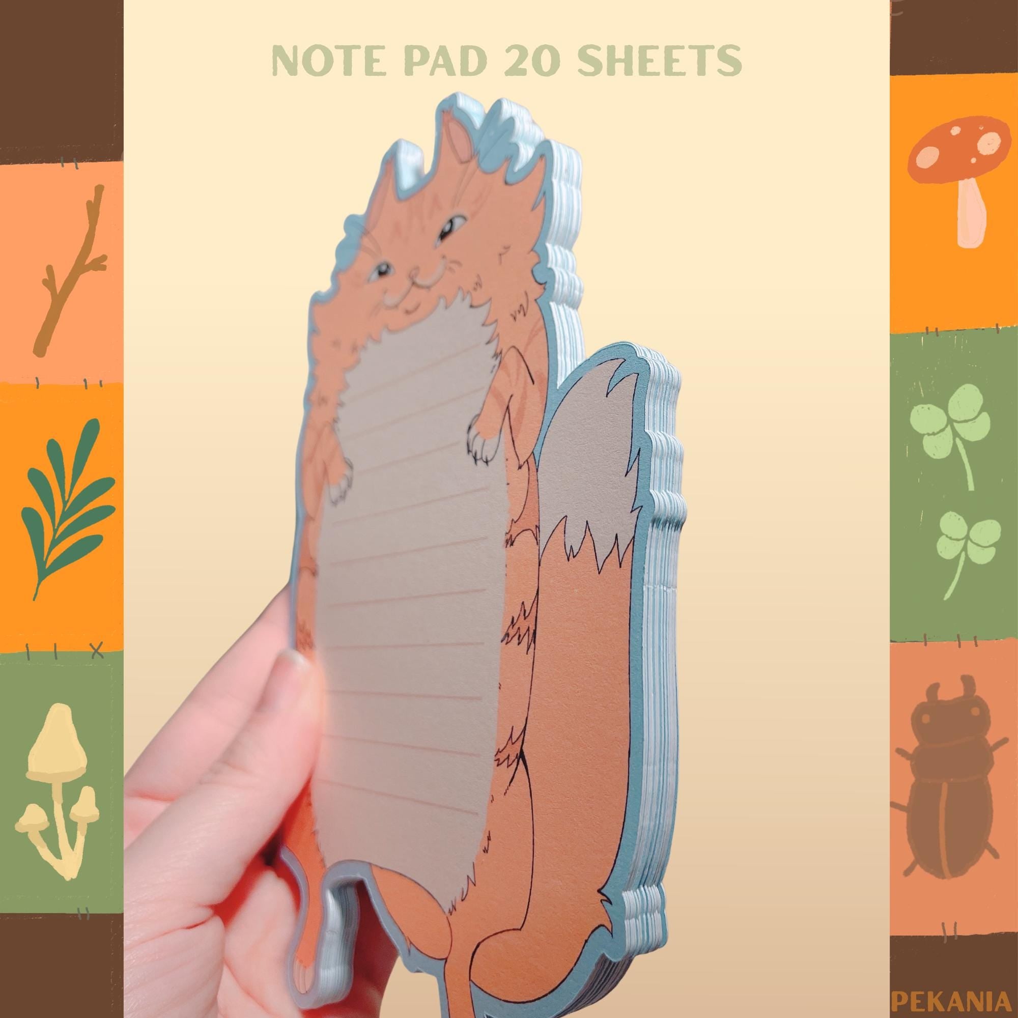 Orange Tabby cat 20 page note pad stationery
