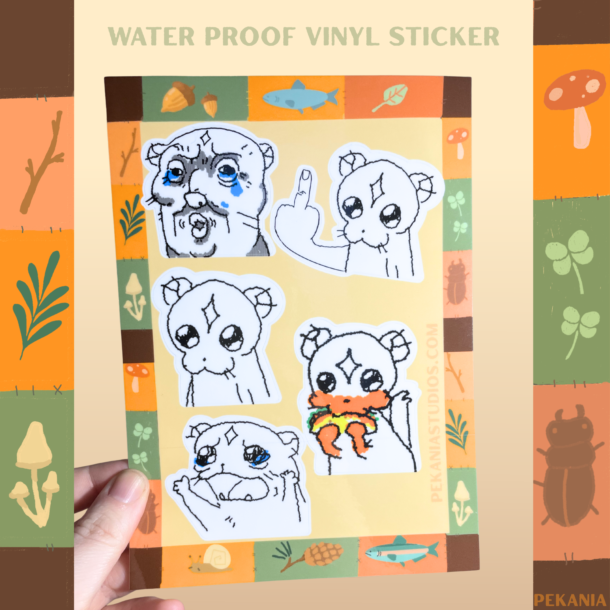 Pekania Remi the fisher cat shorts stickers