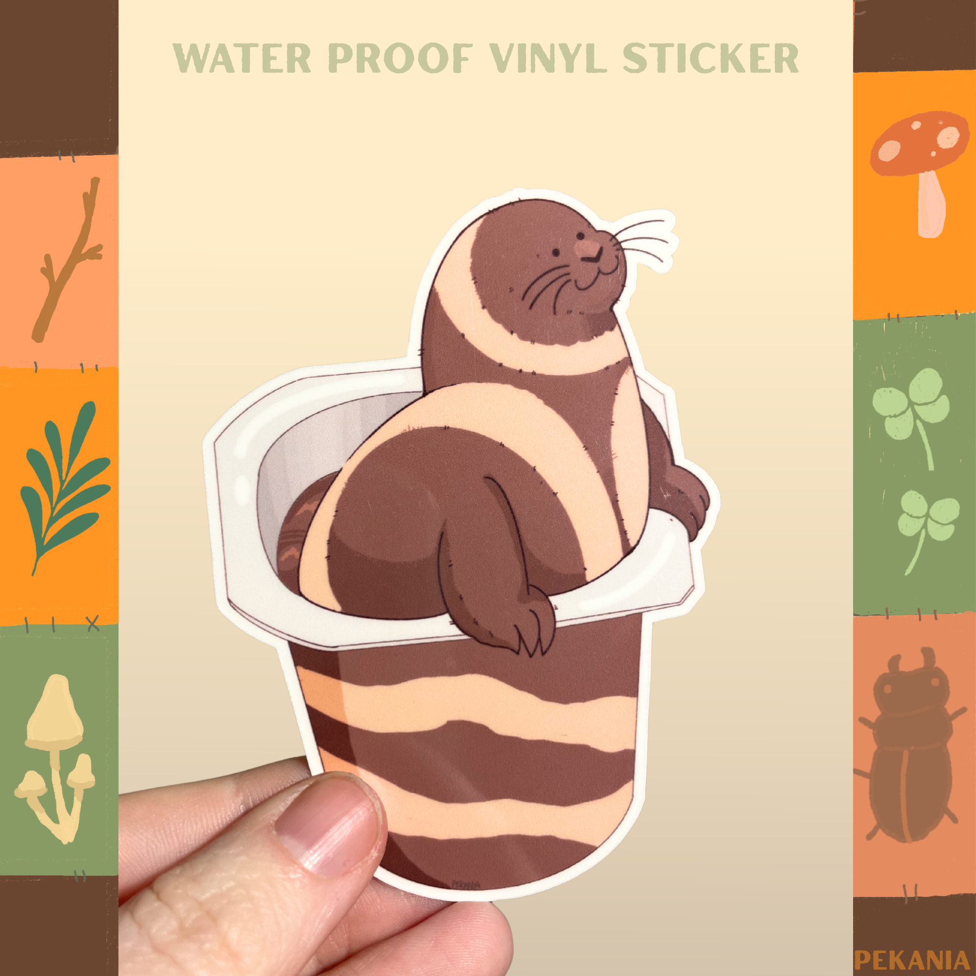 Pudding ribbon seal sticker